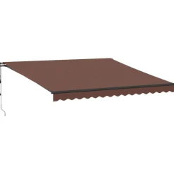 vidaXL Markis automatiskt infällbar brun 400x350 cm