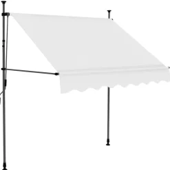 vidaXL Markis manuellt infällbar med LED 100 cm gräddvit