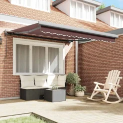 Hot vidaXL Markis manuellt infällbar 300x250 cm Brun