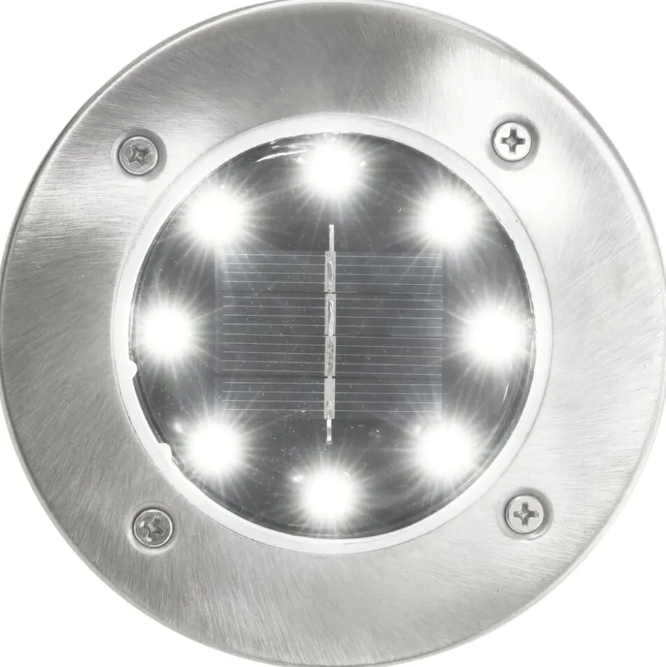 vidaXL Marklampor soldrivna 8 st LED vit