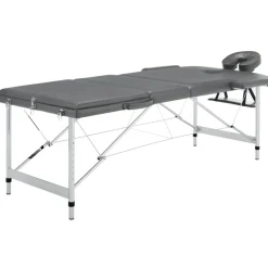 Discount vidaXL Massagebänk med 3 zoner aluminiumram 186x68 cm Antracit