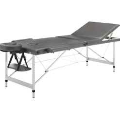 Discount vidaXL Massagebänk med 3 zoner aluminiumram 186x68 cm Antracit
