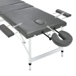 Discount vidaXL Massagebänk med 3 zoner aluminiumram 186x68 cm Antracit