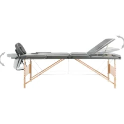 vidaXL Massagebänk med 3 zoner träram antracit 186x68 cm