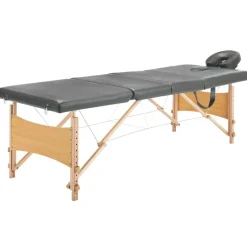 Hot vidaXL Massagebänk med 4 zoner träram 186x68 cm Antracit