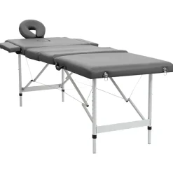 vidaXL Massagebänk med 4 zoner aluminiumram 186x68 cm Antracit