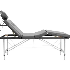 vidaXL Massagebänk med 4 zoner aluminiumram 186x68 cm Antracit