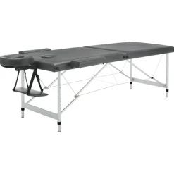 Best vidaXL Massagebänk med 2 zoner aluminiumram 186x68 cm Antracit