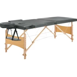 New vidaXL Massagebänk med 2 zoner träram 186x68 cm Antracit