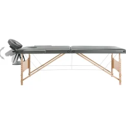 New vidaXL Massagebänk med 2 zoner träram 186x68 cm Antracit