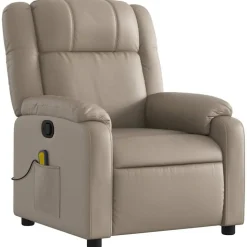 vidaXL Massagefåtölj cappuccino konstläder