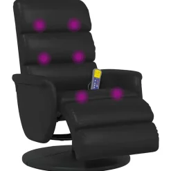 Best vidaXL Massagefåtölj med fotstöd konstläder Svart