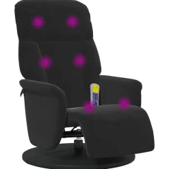 vidaXL Massagefåtölj med fotstöd svart sammet