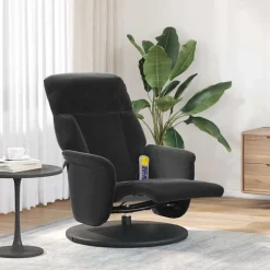 vidaXL Massagefåtölj med fotstöd svart sammet