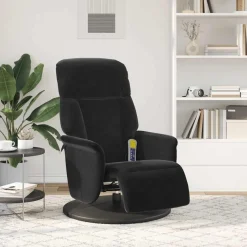 vidaXL Massagefåtölj med fotstöd svart sammet