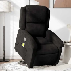 vidaXL Massagefåtölj med uppresningshjälp Svart sammet
