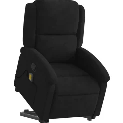 vidaXL Massagefåtölj med uppresningshjälp Svart sammet
