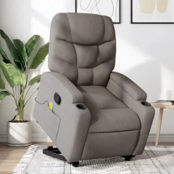 Hot vidaXL Massagefåtölj med uppresningshjälp tyg Taupe