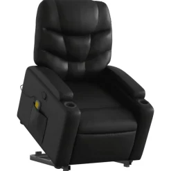 New vidaXL Massagefåtölj med uppresningshjälp konstläder Svart