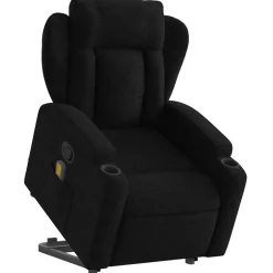 vidaXL Massagefåtölj med uppresningshjälp tyg Svart