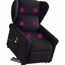 Clearance vidaXL Massagefåtölj med uppresningshjälp tyg Svart