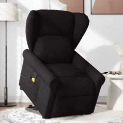 Clearance vidaXL Massagefåtölj med uppresningshjälp tyg Svart