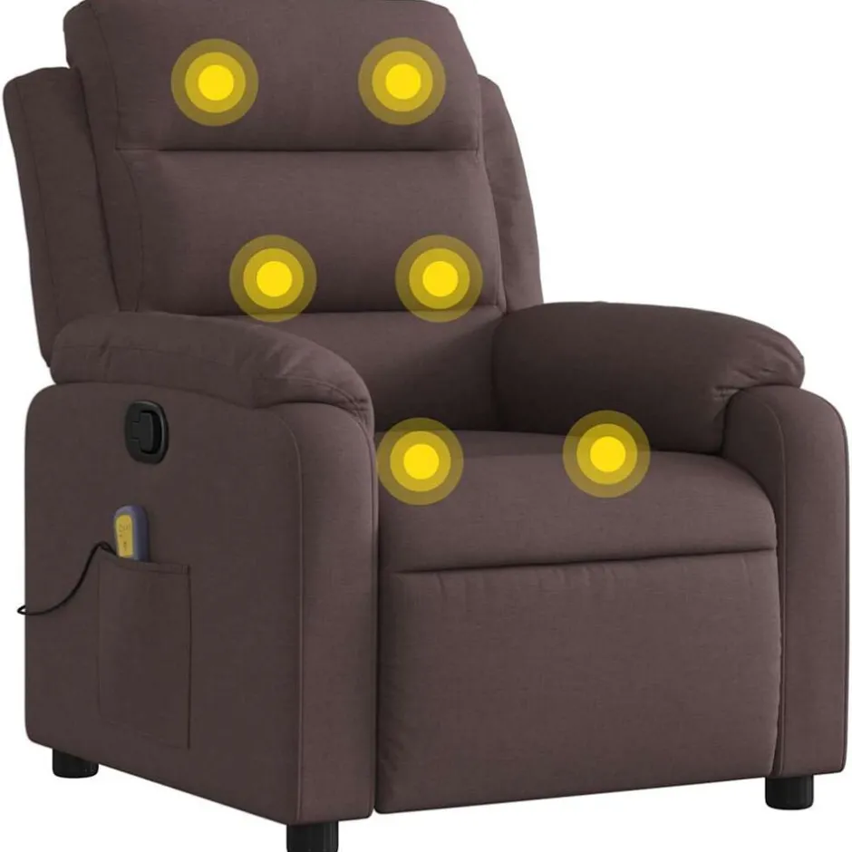 Sale vidaXL Massagefåtölj tyg Mörkbrun