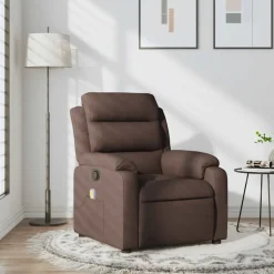 Sale vidaXL Massagefåtölj tyg Mörkbrun