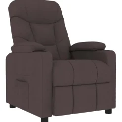 vidaXL Massagefåtölj mörkbrun tyg