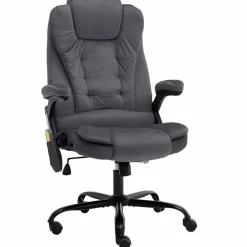 vidaXL Massagefåtölj mörkgrå sammet