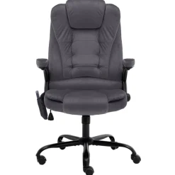 vidaXL Massagefåtölj mörkgrå sammet