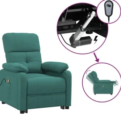 vidaXL Massagefåtölj mörkgrön tyg