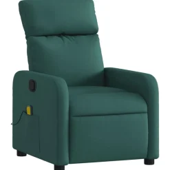 Clearance vidaXL Massagefåtölj tyg Mörkgrön