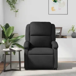 vidaXL Massagefåtölj svart äkta läder
