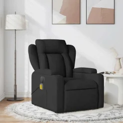 vidaXL Massagefåtölj svart tyg