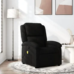 vidaXL Massagefåtölj svart tyg