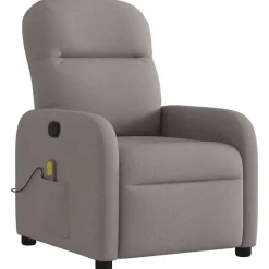 Best vidaXL Massagefåtölj tyg Taupe
