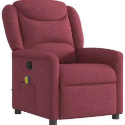 vidaXL Massagefåtölj vinröd tyg