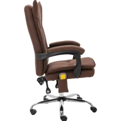 Outlet vidaXL Massagekontorsstol tyg Brun