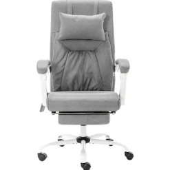 vidaXL Massagekontorsstol grå tyg