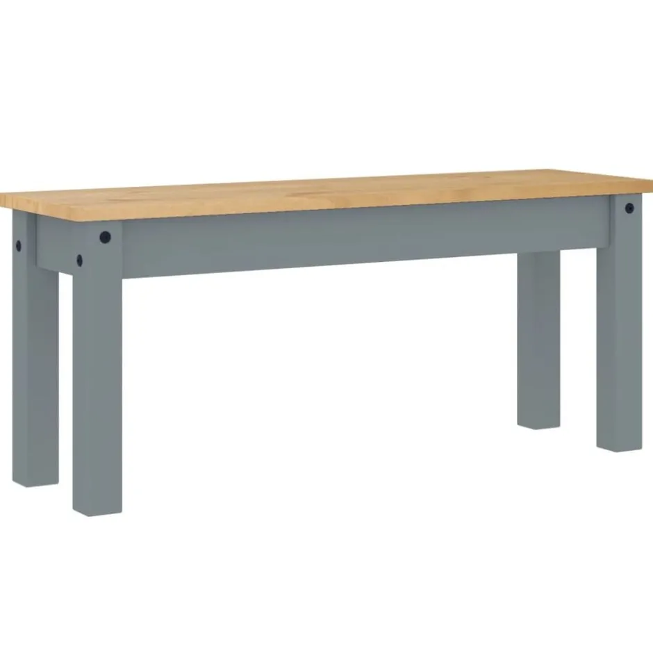 Clearance vidaXL Matbänk PANAMA 105x30x45 cm massiv furu Grå