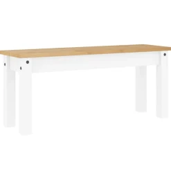 vidaXL Matbänk PANAMA vit 105x30x45 cm massiv furu