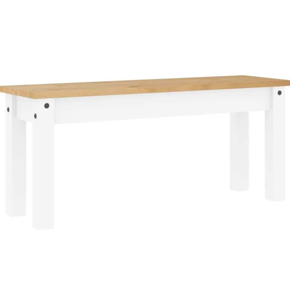 vidaXL Matbänk PANAMA vit 105x30x45 cm massiv furu