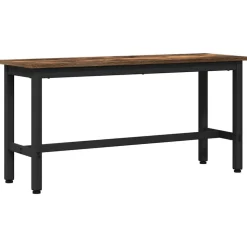 vidaXL Matbänk Rökt ek 100 x 32,5 x 48,5 cm Konstruerat trä och stål
