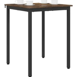 New vidaXL Matbord 60 x 60 x 75 cm METALL Rökfärgad ek