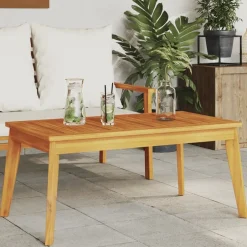 Hot vidaXL Matbord för trädgården 100x55x45 cm massivt akaciaträ Brun