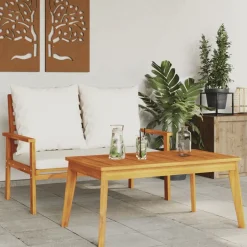 Hot vidaXL Matbord för trädgården 100x55x45 cm massivt akaciaträ Brun