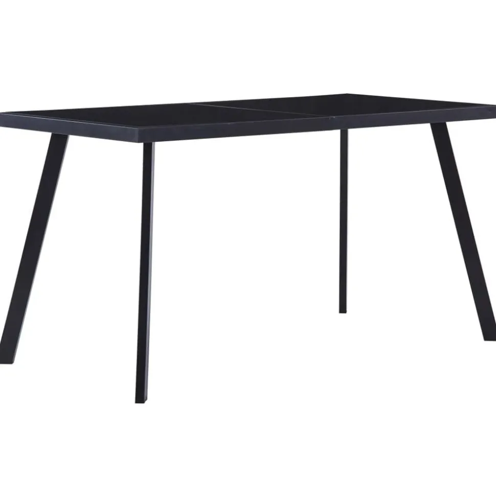 vidaXL Matbord svart 140x70x75 cm härdat glas
