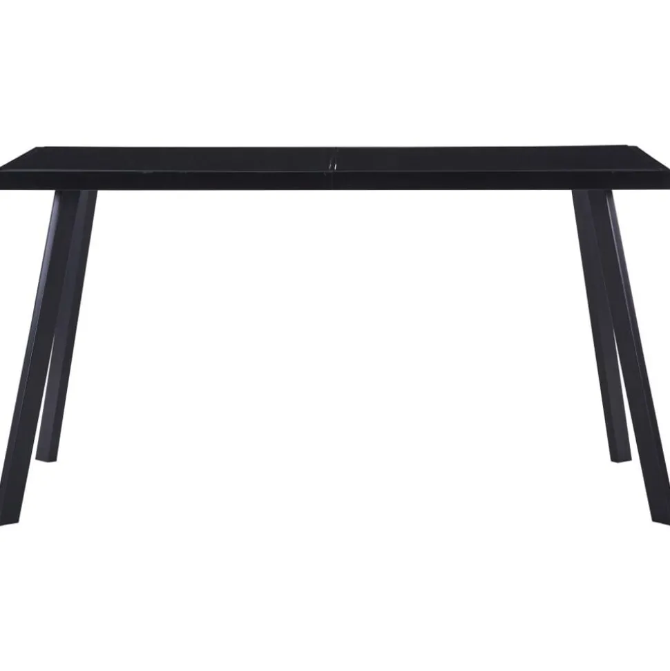 vidaXL Matbord svart 140x70x75 cm härdat glas
