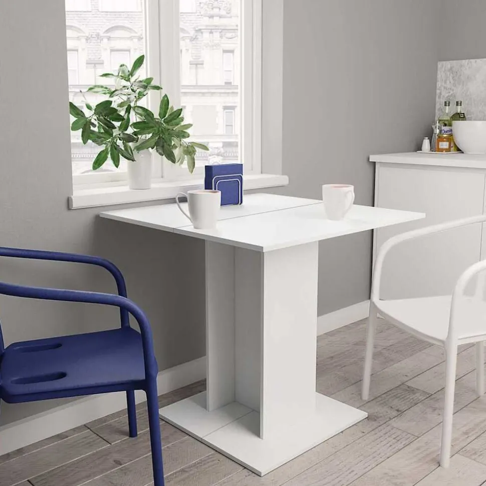 vidaXL Matbord vit 80x80x75 cm konstruerat trä